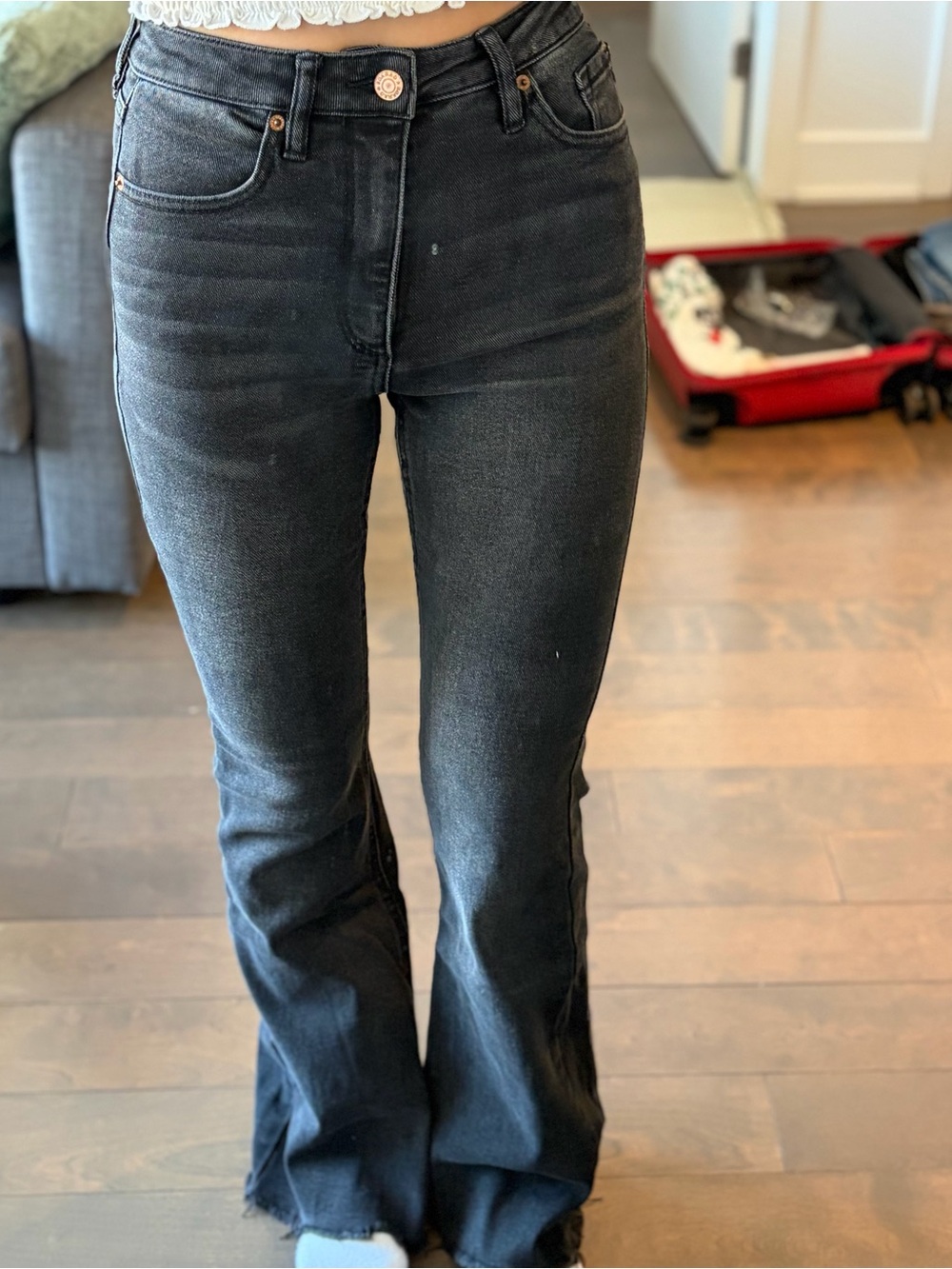 Garage Black Flare Jeans - Women's Wide Leg